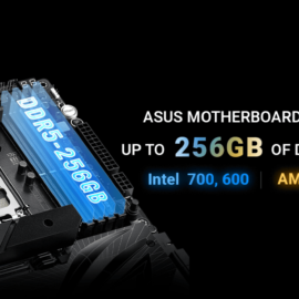 Motherboards ASUS Intel 700, 600 Series e AMD AM5 estão prontas para suportar até 256 GB de memória DDR5