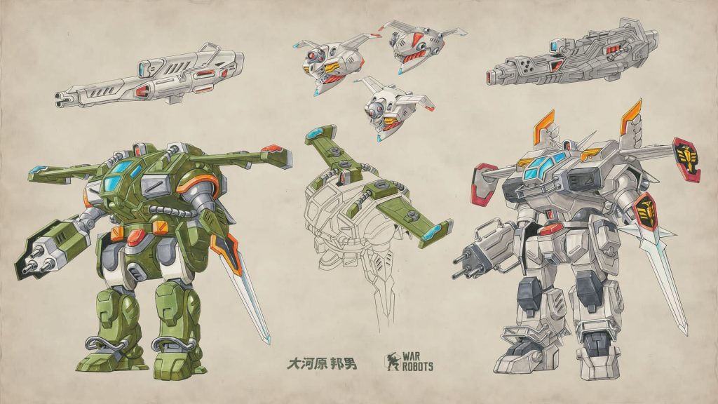War Robots x Kunio Okawara Sketches
